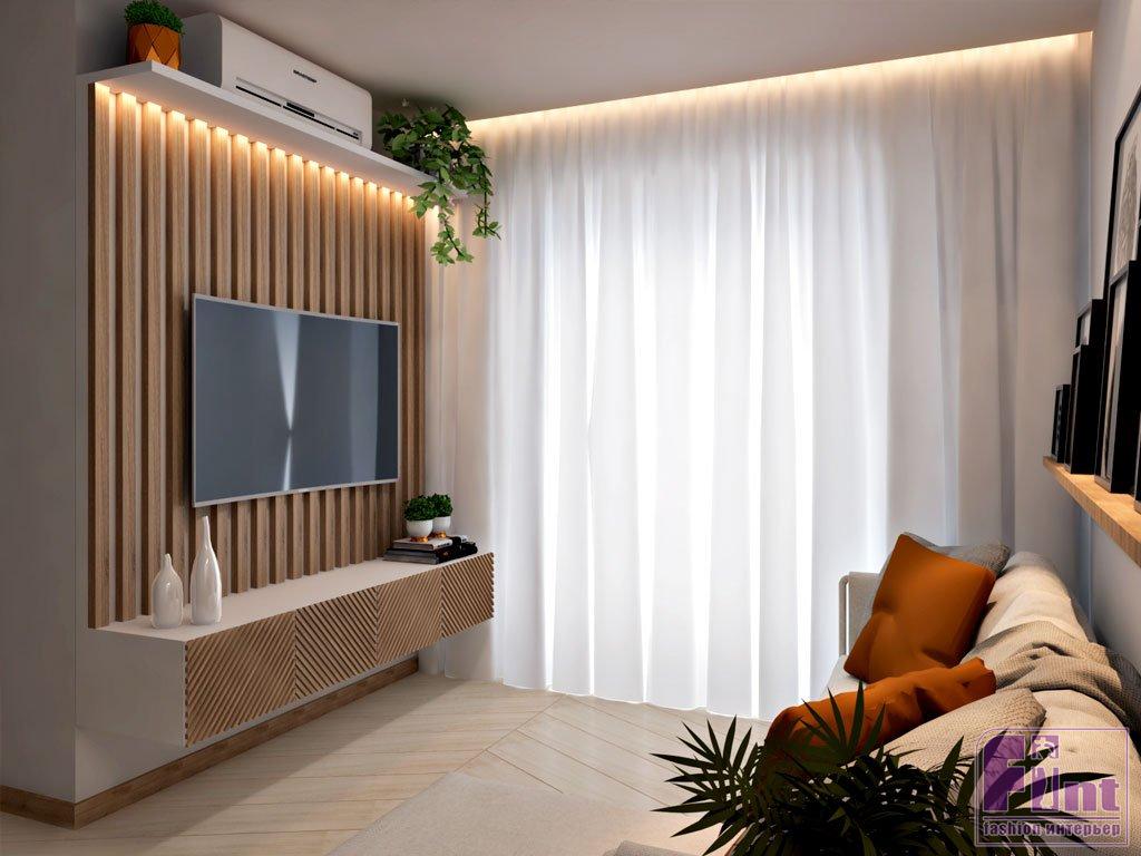 Дизайн стены с телевизором - 58 фото