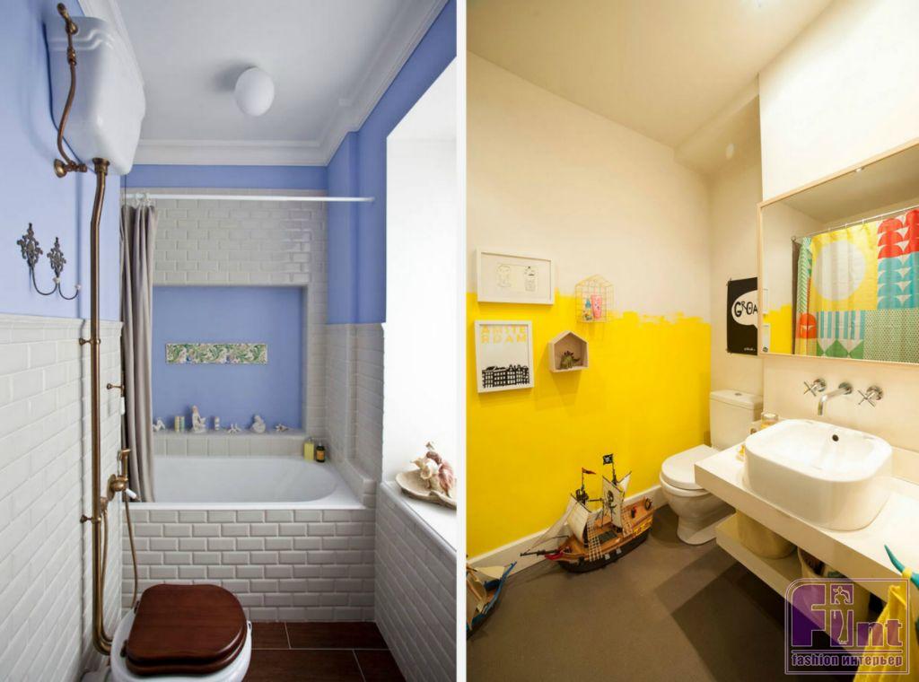 Покраска стен в ванной комнате: идеи дизайн интерьера с фото. Плюсы и минусы окрашенных стен.
