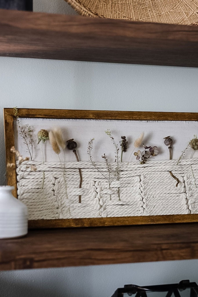 Восхитительное осеннее панно из сухоцветов и плетёного шнура