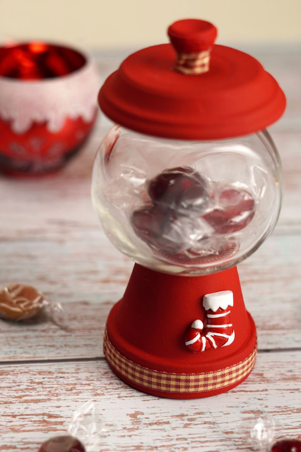 Потрясающая банка для сладостей в новогоднем стиле DIY