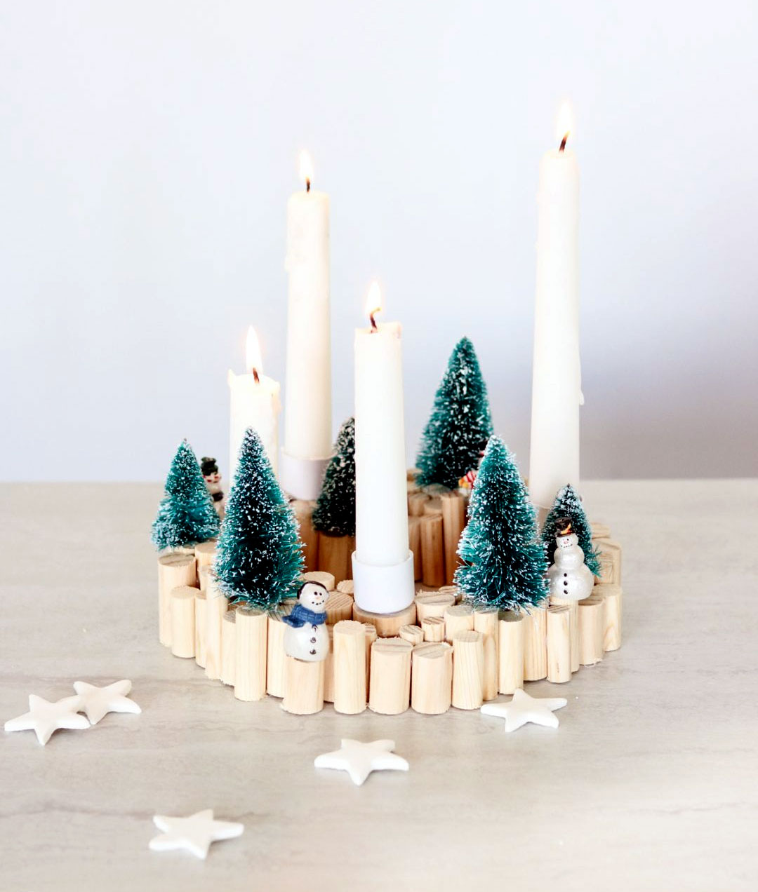 Новогодний деревянный подсвечник своими руками